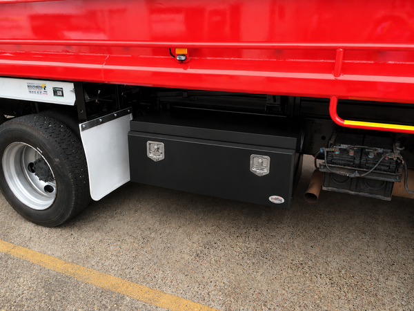 Red Flag 1200mm black steel recessed lid underbody truck toolbox chassis mount