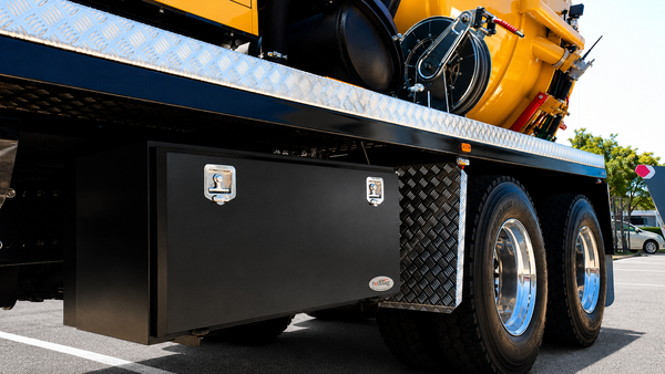 Red Flag 1200mm black steel underbody truck toolbox chassis mount Semi Trailer