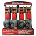 Austlift 25mm x 4m ratchet tie down 4-pack with S hooks