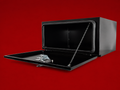 Red Flag 500mm black steel underbody truck storage box open