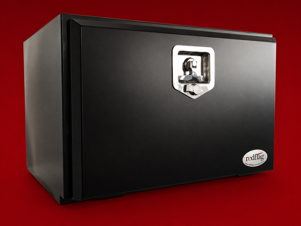 Red Flag 600mm black steel underbody truck toolbox side