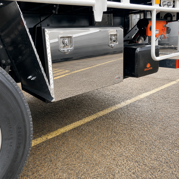 Red Flag 800mm black steel body stainless steel lid underbody truck toolbox chassis mount