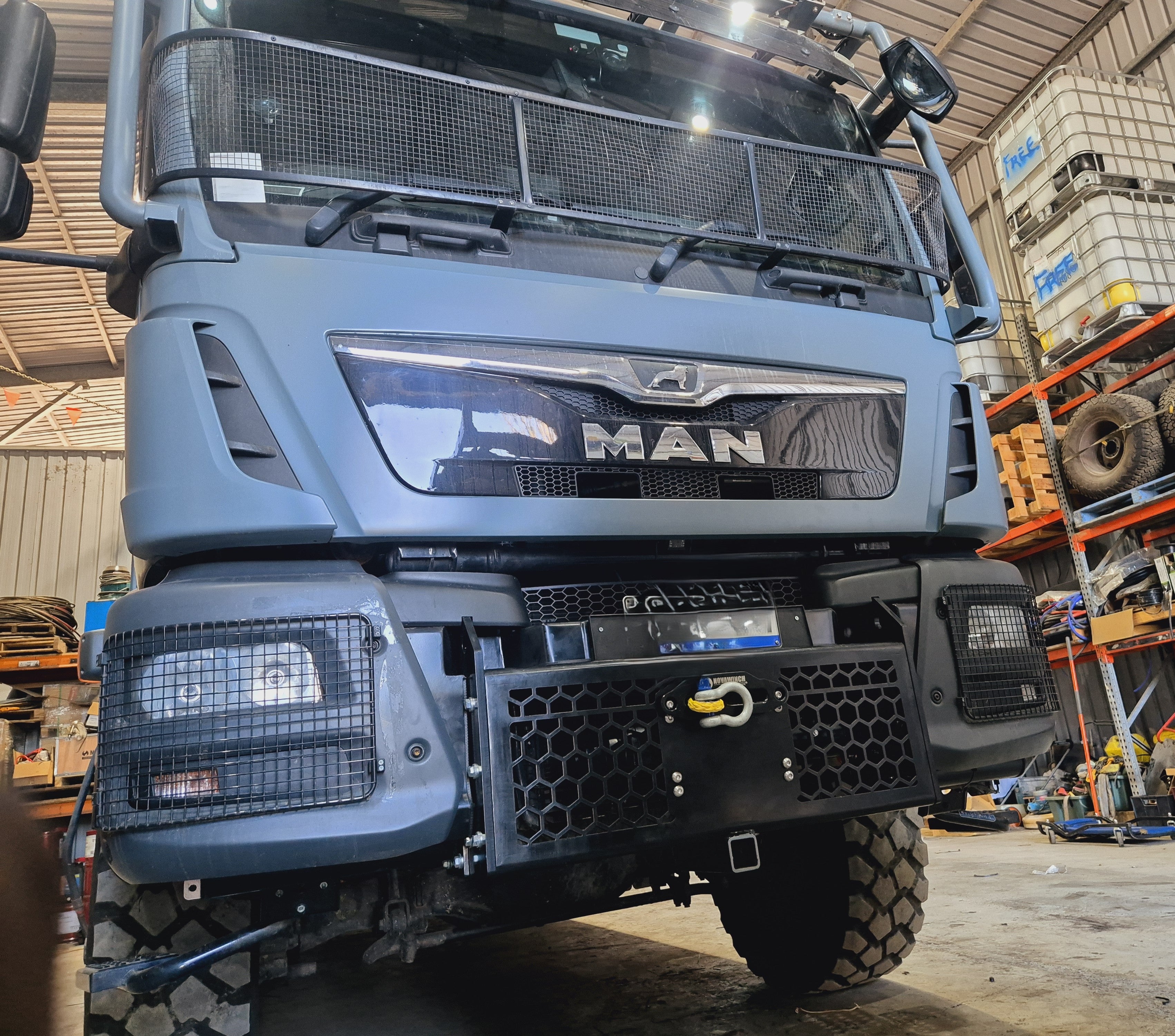 MAN TGS with custom winch mount