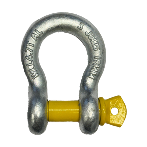 Austlift Grade S galvanised bow shackle with screw pin