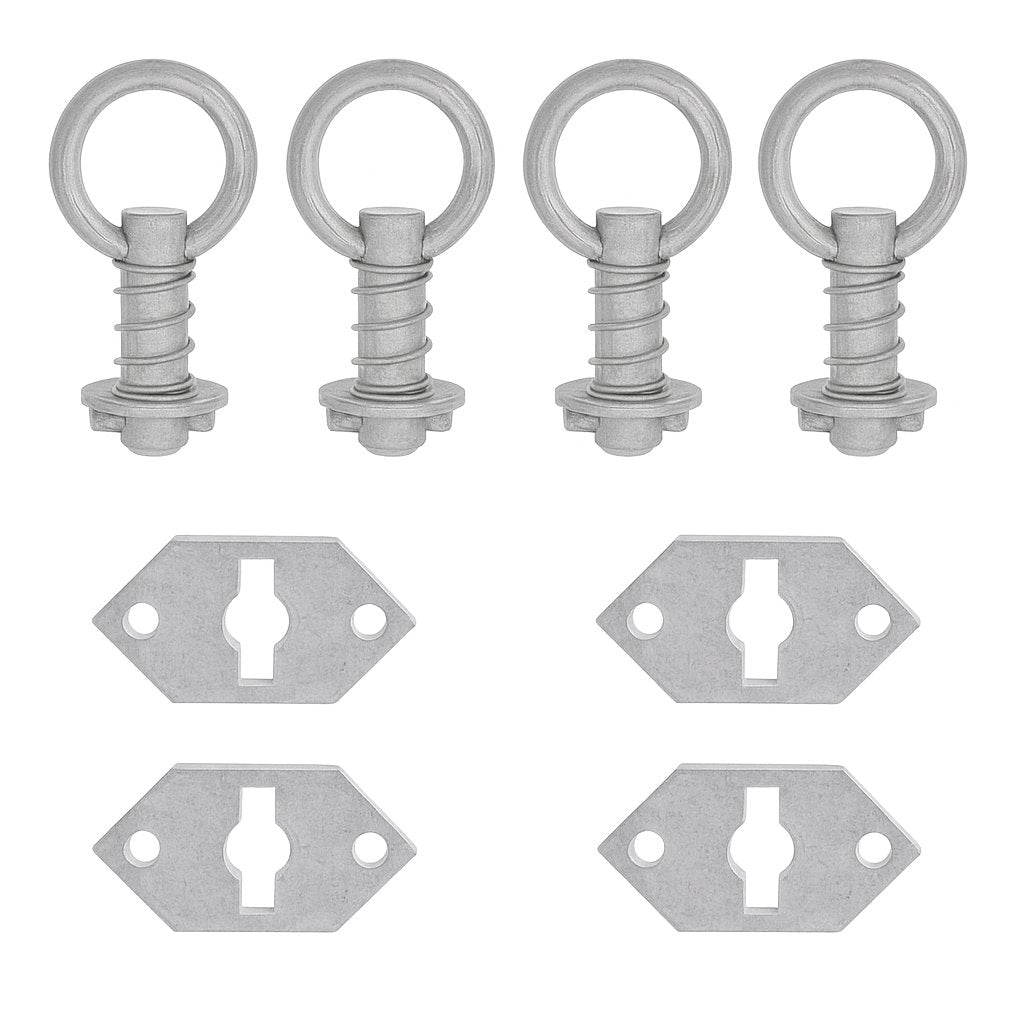 TurnLock 4 point kit: four 1T tie-down points and four receivers